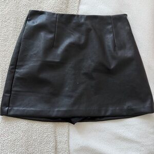 Abercrombie & Fitch Black Vegan Leather Skort